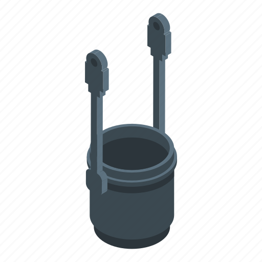Metallurgy, cauldron, isometric icon - Download on Iconfinder
