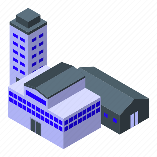 Urban, metallurgy, factory, isometric icon - Download on Iconfinder