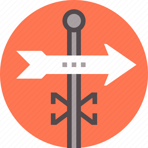 Arrow, direction, guide, landmark, lead, windevane icon - Download on Iconfinder