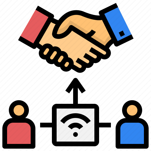 Online, interaction, handshake, collaboration, partner, greeting icon - Download on Iconfinder