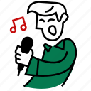 emojidf, lead, microphone, music, musician, sing, singing