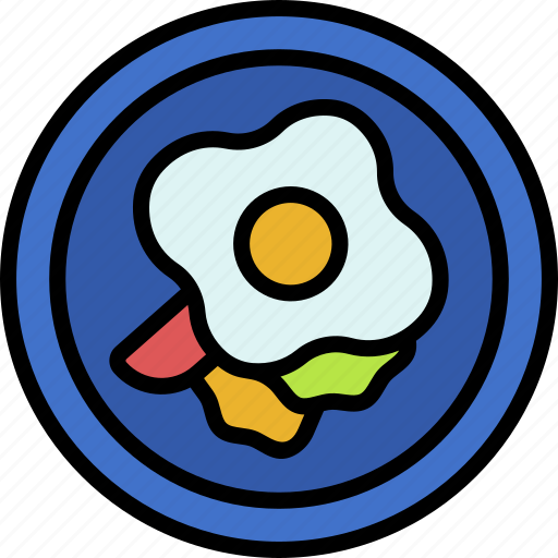 Fried, egg, protein, organic, food, and, restaurant icon - Download on Iconfinder