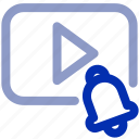 video notification, alert, video, notification, message, bell, alerting