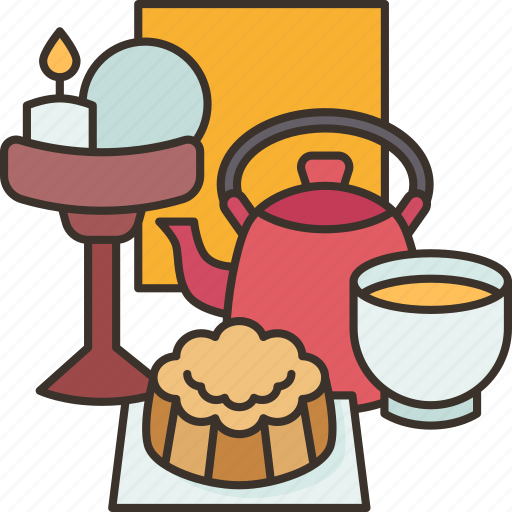 Celebrate, mooncake, tea, autumn, festival icon - Download on Iconfinder