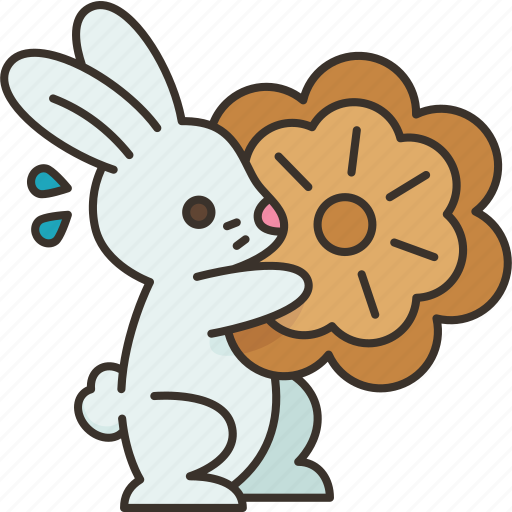 Rabbit, mooncake, moon, autumn, traditional icon - Download on Iconfinder