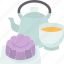 mooncake, tea, pastry, snack, gourmet 