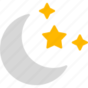 moon, night, sky, starry, stars, weather, forecast, icon