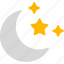 moon, night, sky, starry, stars, weather, forecast, icon 