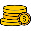coins, budget, cash, currenct, dollar, finance, money, icon