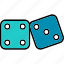 dice, gambling, game, luck, play, win, icon 