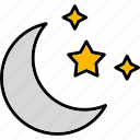 moon, night, sky, starry, stars, weather, forecast, icon