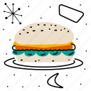 mid, century, burger