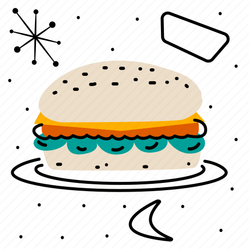 Mid, century, burger icon - Download on Iconfinder