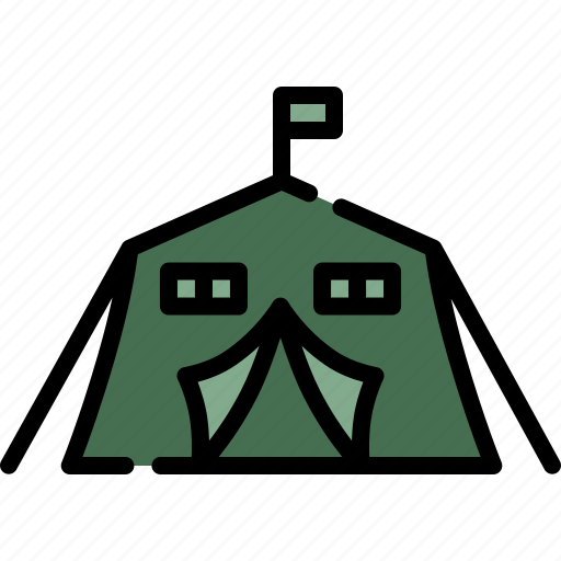 Tent, military, camp, army, equipment, canvas, field icon - Download on Iconfinder