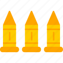 ammo, ammunition, bullet, lead, projectile, round, shot, icon