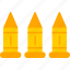ammo, ammunition, bullet, lead, projectile, round, shot, icon 