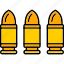 bullets, ammunition, missile, shell, small, bomb, icon 