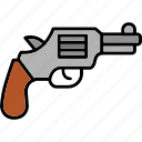 gun, pistol, revolver, weapon, icon