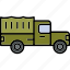 militray, truck, army, military, transportation, automobile, icon 