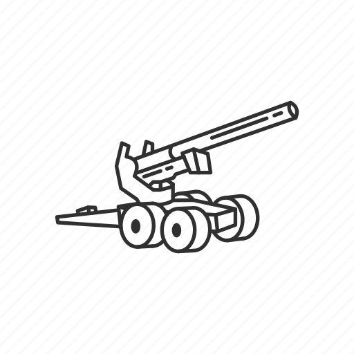 Artillery, ballistic, big gun, cannon, howitzer, military, vehicle icon - Download on Iconfinder