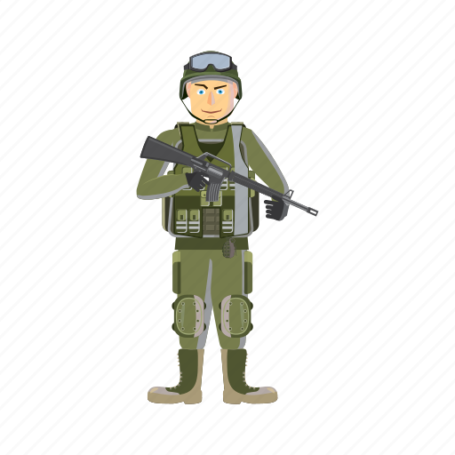 Army, cartoon, force, military, soldier, war, weapons icon - Download on Iconfinder