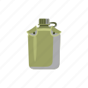 cartoon, clean, container, drink, flask, military, plastic