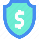 shield, money insurance, protection, safety, secure, banking, finance