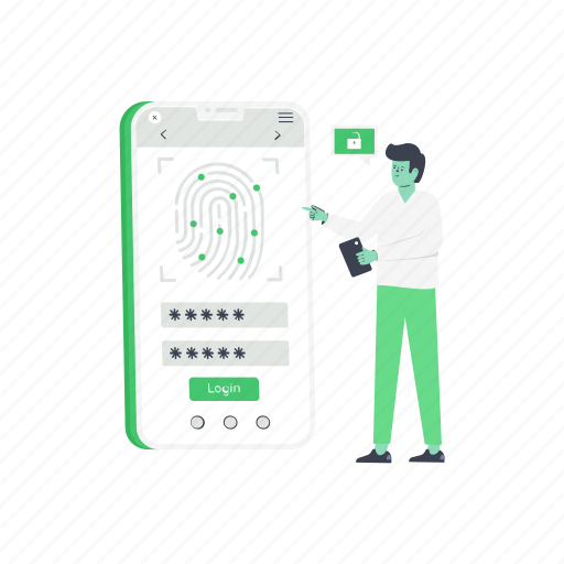 Biometric login, mobile security, biometric, finger scanning, fingerprint icon - Download on Iconfinder