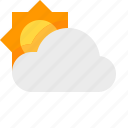 cloudy, day, material design, partly, weather