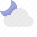 cloudy, material design, night, partly, weather