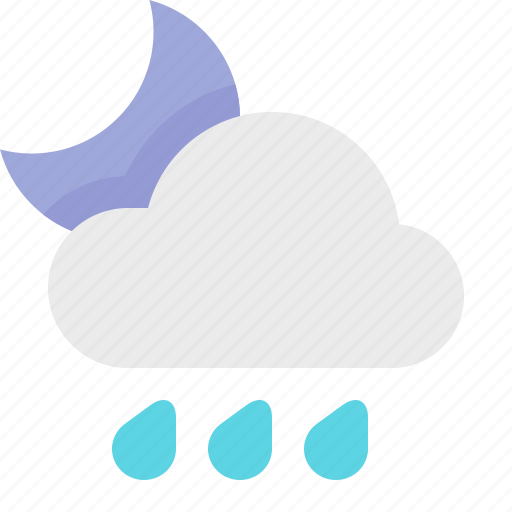 Heavy, material design, night, rain, weather icon - Download on Iconfinder