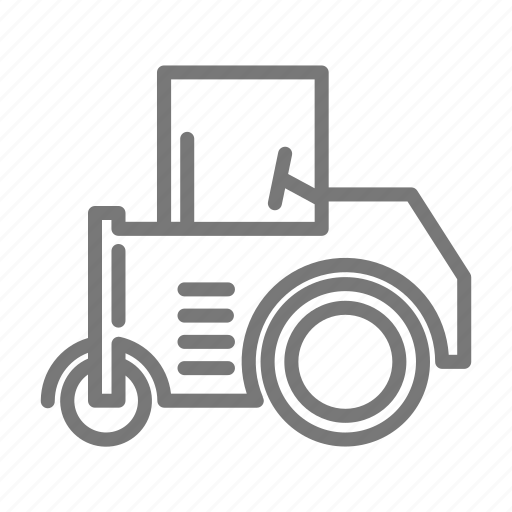 Construction, road, roller, steam, pavement, paving icon - Download on Iconfinder