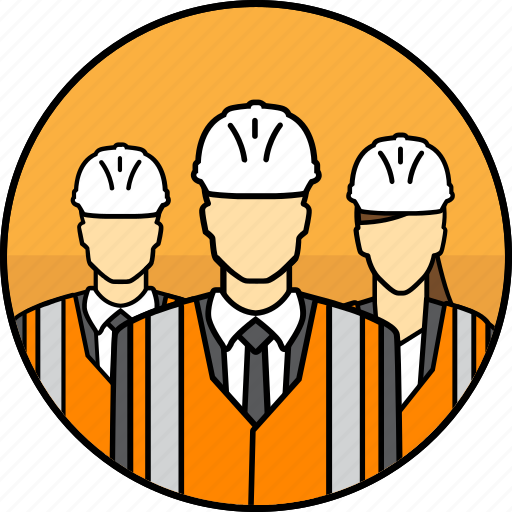Avatar, construction, group, hard hat, high visibility vest, managers, mining icon - Download on Iconfinder