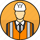 avatar, construction, hard hat, high visibility vest, man, manager, mining