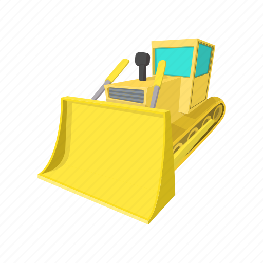 Bulldozer, cartoon, equipment, heavy, machinery, transportation, vehicle  icon - Download on Iconfinder