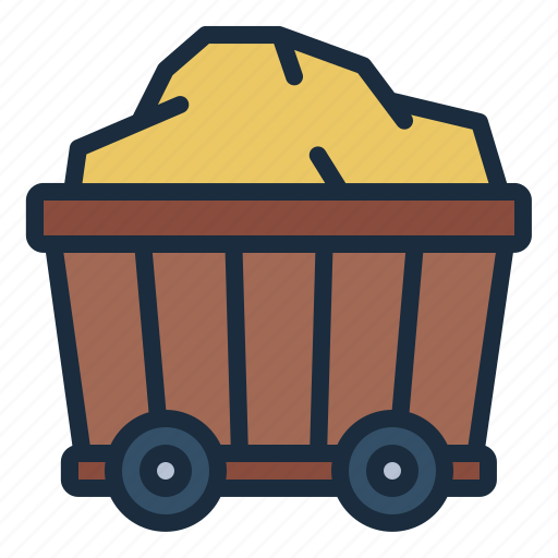 Mining, cart, wagon, trolley, engineering, industry icon - Download on Iconfinder