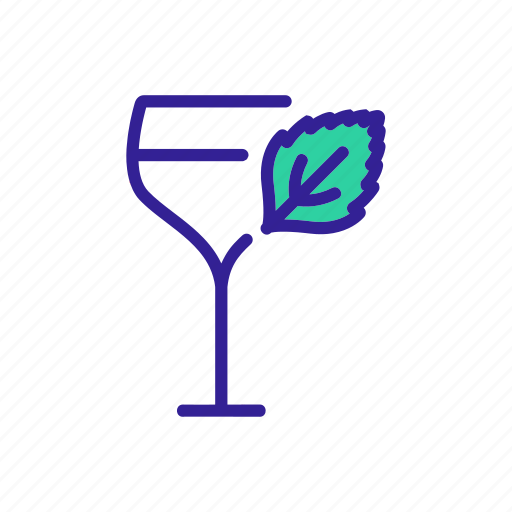 Cream, drink, ice, leaf, mint, refreshing, wineglass icon - Download on Iconfinder