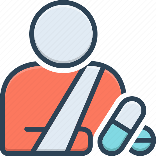 Bandage, fracture, injury, patient, person, sick, sufferer icon - Download on Iconfinder