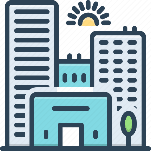 Apartment, architecture, building, city, skyscraper, state, town icon - Download on Iconfinder