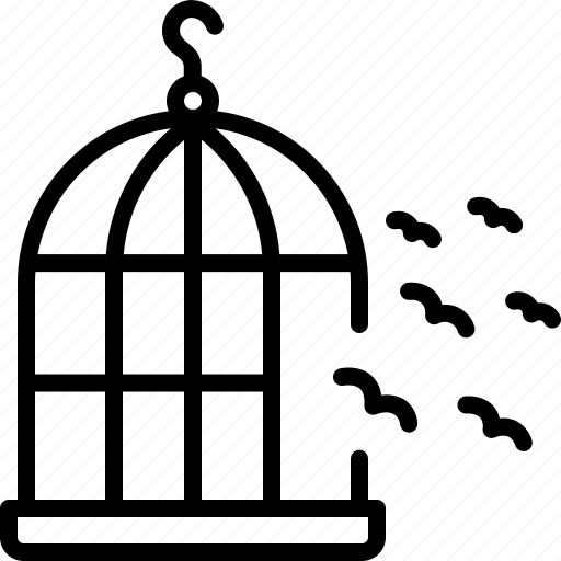 bird cage clipart black and white