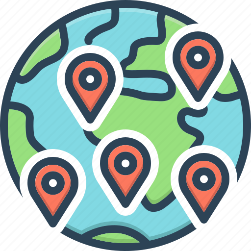 Here and there, navigation, location, ubiquitously, anywhere, everywhere, omnipresent icon - Download on Iconfinder