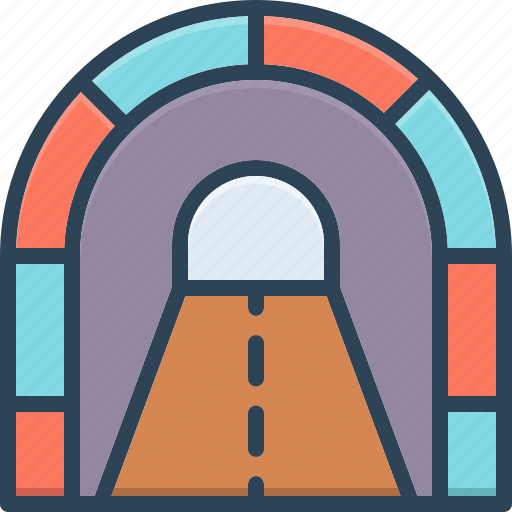 Tunnel, underpass, subway, burrow, channel, railroad, transport icon - Download on Iconfinder