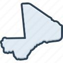 mali, atlas, country, bamako, national, map, border 