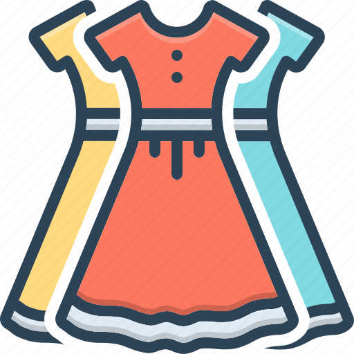 Dresses, women, costume, frock, raiment, attractive, fashionable icon - Download on Iconfinder