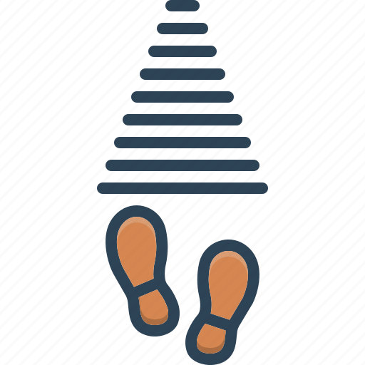 Step, foot, footprint, print, ladder, downstairs, walk icon - Download on Iconfinder