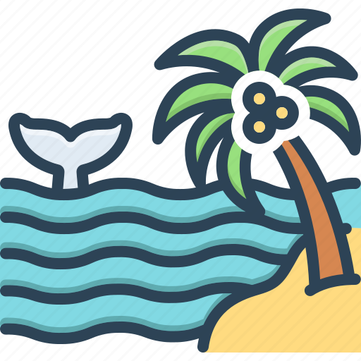 Seas, coast, seaboard, coastal, beach, coastal region, palm tree icon - Download on Iconfinder