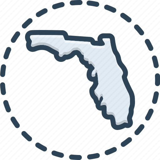 Florida, map, america, country, nation, continent, contour icon - Download on Iconfinder