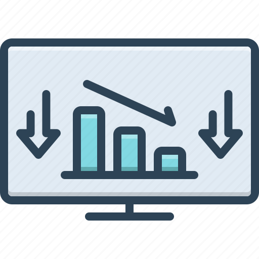 Decrease lessen reduce reduction graph statistic report icon