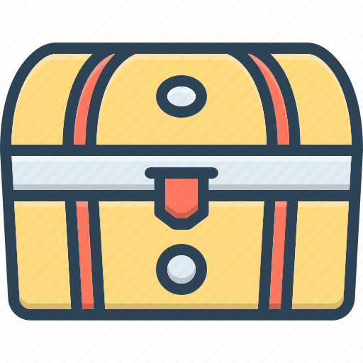 Chest, treasure, valuables, fortune, wealth, container, precious metals icon - Download on Iconfinder