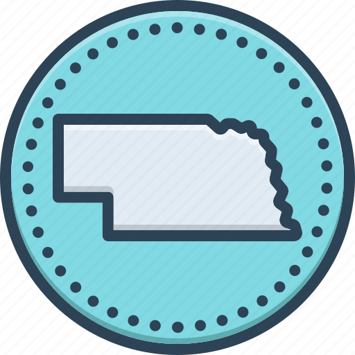 Nebraska, america, american, border, map, country, contour icon - Download on Iconfinder